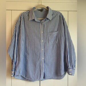 Vince Womens Buttom Down Top Blue White Striped Size 12